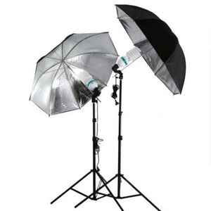 83cm 33" Photo Studio Flash Light Grained Black Silver Umbrella